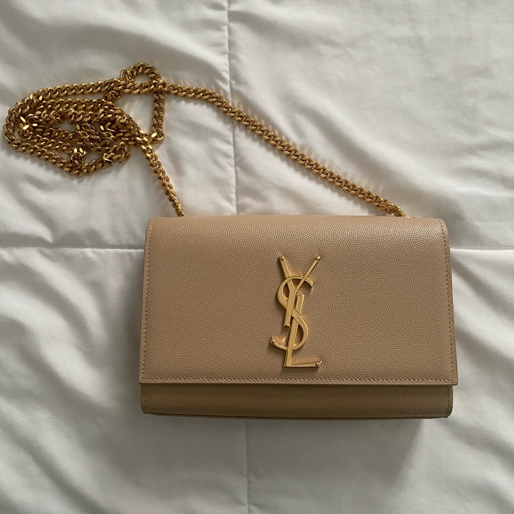 Saint Laurent Kate Crossbody Bag - Dark Beige